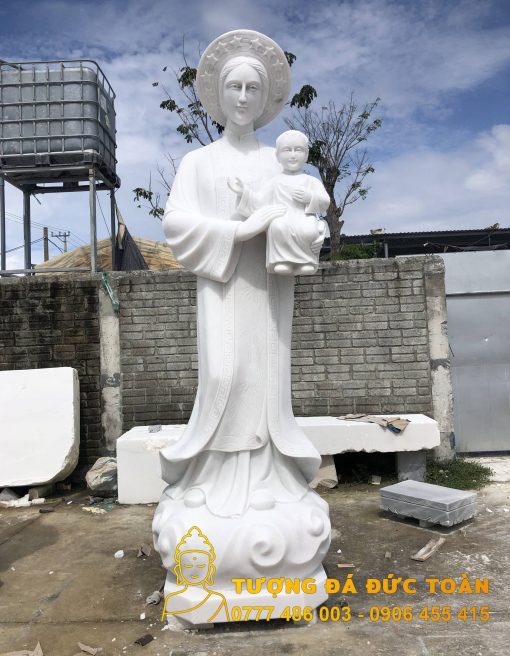 Tượng Đức Mẹ La Vang đá cẩm thạch trắng